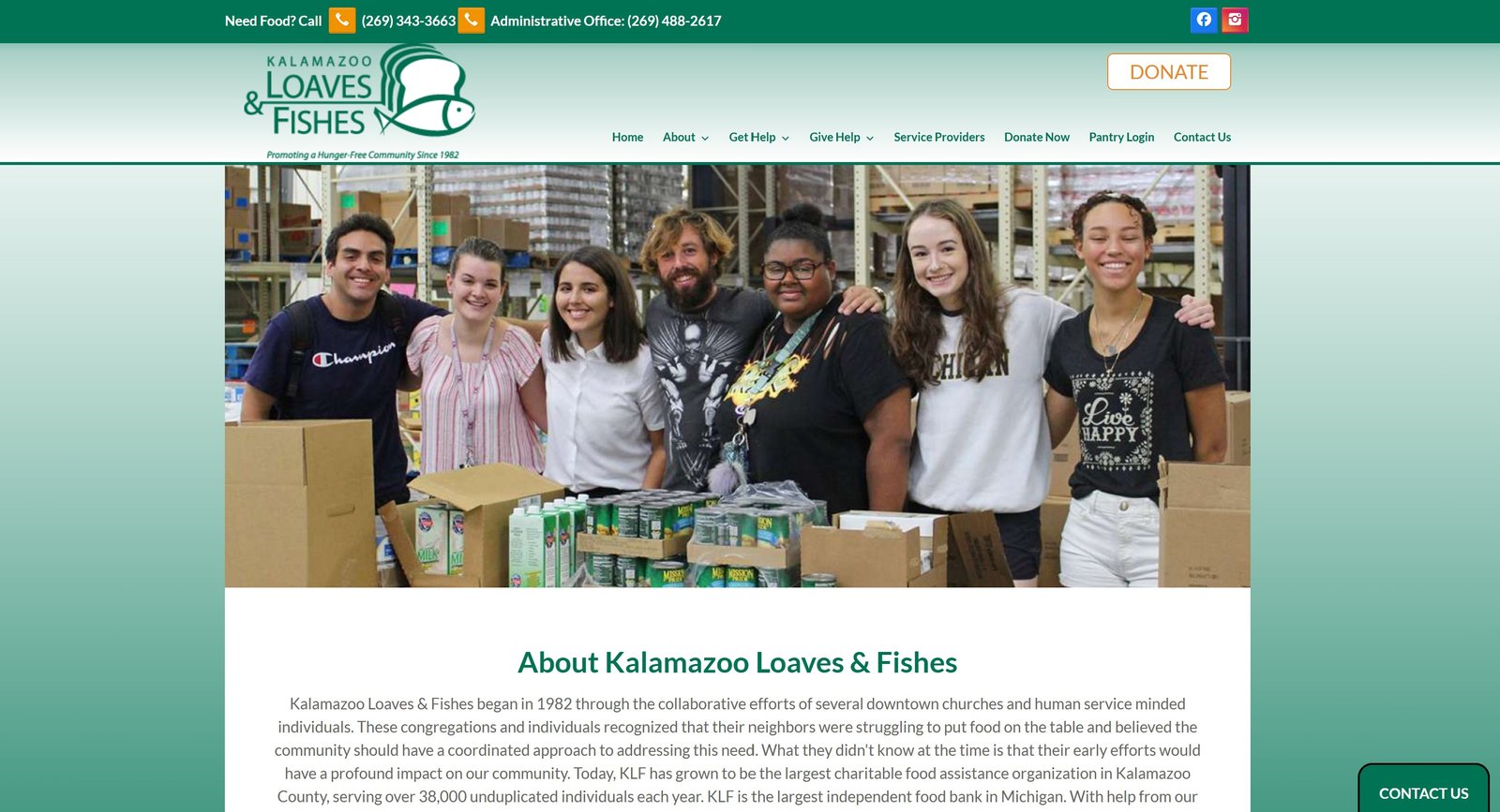 Kalamazoo Loaves and Fishes website preview